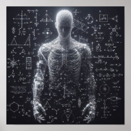 Een humanoïde bovenop een gegevensblad poster