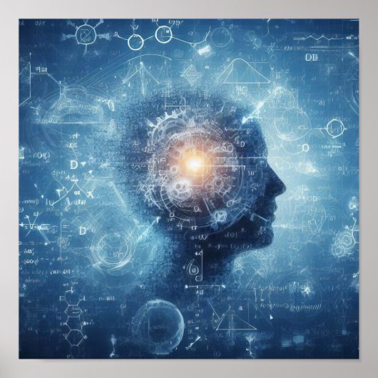 Een humanoïde bovenop een gegevensblad poster (Voorkant)