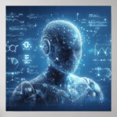 Een humanoïde bovenop een gegevensblad poster (Voorkant)