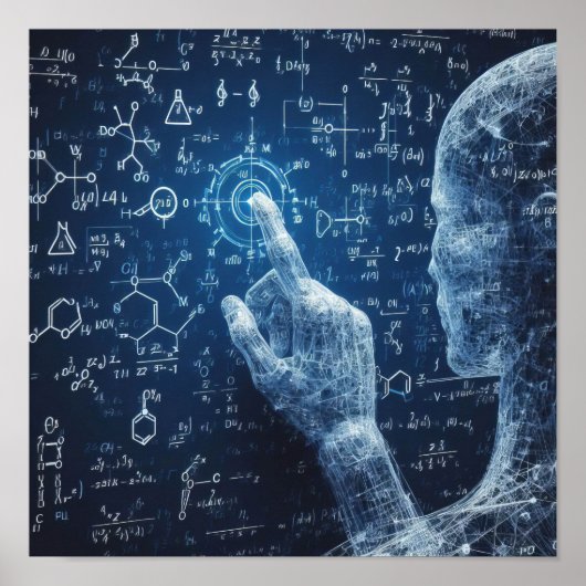 Een humanoïde interactie met een data board poster (Voorkant)