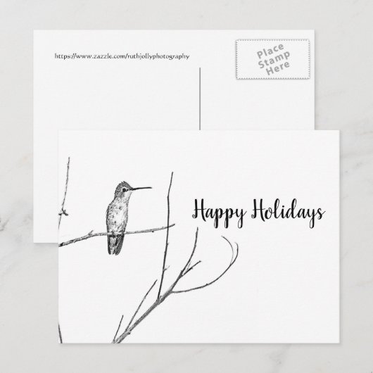 een Hummingbird op een stok Prettige feestdagen (Voorkant / Achterkant)