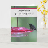Een Hummingbird verjaardag Kaart (Gele Bloem)