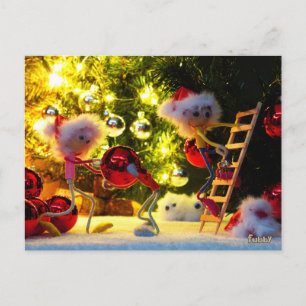Een humoristisch blik van de Fubby's op Kersdeco Briefkaart