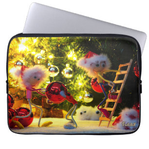 Een humoristisch blik van de Fubby's op Kersdeco. Laptop Sleeve