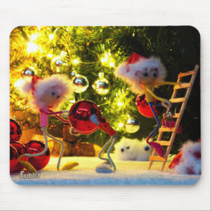 Een humoristisch blik van de Fubby's op Kersdeco. Muismat