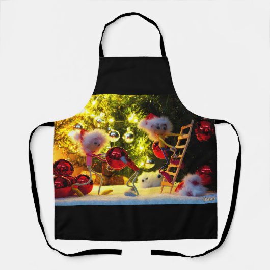 Een humoristisch blik van de Fubby's op Kersdeco. Schort (Voorkant)