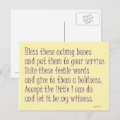 Een humoristisch gebed briefkaart (Voorkant / Achterkant)