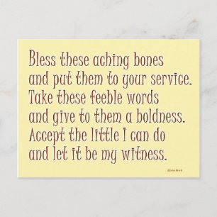 Een humoristisch gebed briefkaart