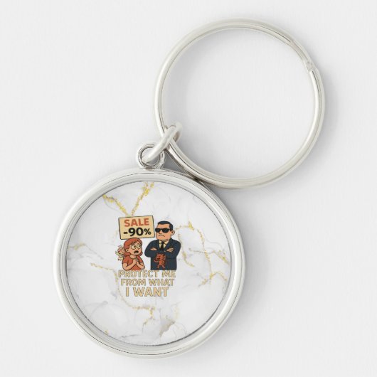 Een humoristische cartoon-achtige afbeelding sleutelhanger (Voorkant)