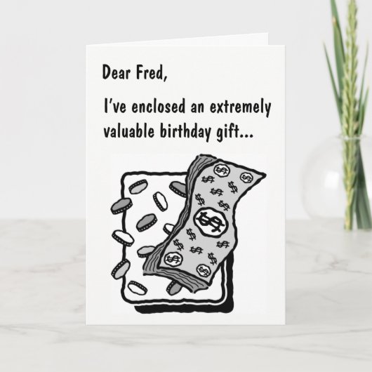 Een humoristische verjaardagskaart met een kaart (Voorkant)