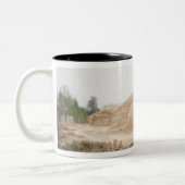 Een Humvee leidt veiligheid Tweekleurige Koffiemok (Links)