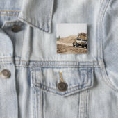Een Humvee leidt veiligheid Vierkante Button 5,1 Cm (In situ)