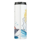 Een Husky hond op een jetski Thermosbeker (Achterkant)