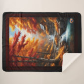 Een hut in herfst Bossen AI Concept Art van Xzendo Sherpa Deken (Voorkant (horizontaal))