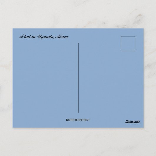 Een hut in Oeganda Briefkaart (Achterkant)