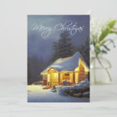 Een hut kerst feestdagenkaart (Staand voorkant)