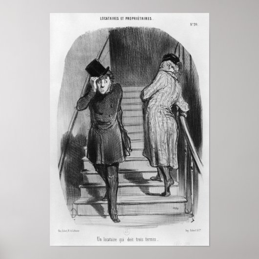 Een huurder die drie voorwaarden verschuldigd is poster (Voorkant)