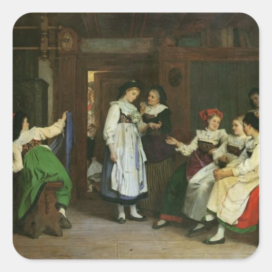 Een huwelijk in de Elzas Vierkante Sticker (Voorkant)