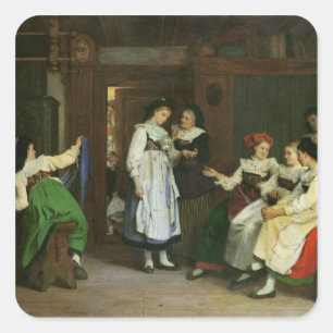 Een huwelijk in de Elzas Vierkante Sticker