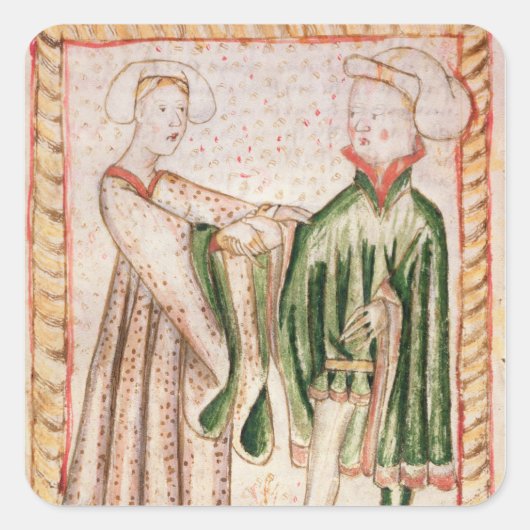 Een huwelijk vierkante sticker (Voorkant)