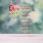 Een huwelijksbelofte acryl bord (Neutraal)