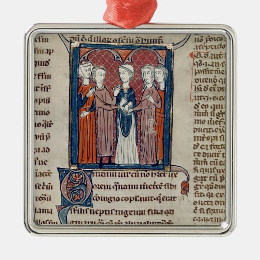 Een huwelijkscène uit 'Decret de Gratien' Metalen Ornament (Voorkant)