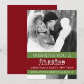 Een huwelijkskerstaankondiging feestdagenkaart (Voorkant / Achterkant)