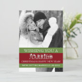 Een huwelijkskerstaankondiging feestdagenkaart (Staand voorkant)