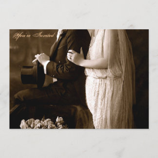 Een huwelijksuitnodiging uit 1920 kaart