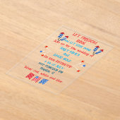 Een huwelijksuitnodiging van 4 juli in de kleuren  acryl uitnodigingen (Laagn)