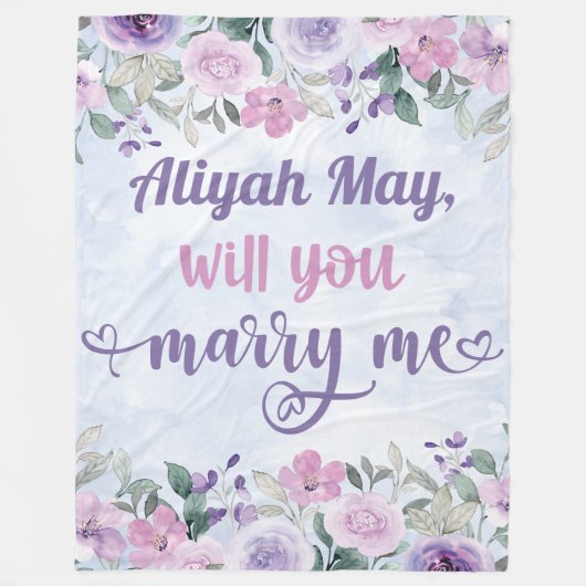 Een huwelijksvoorstel - wil je me trouwen? fleece deken (Voorkant)