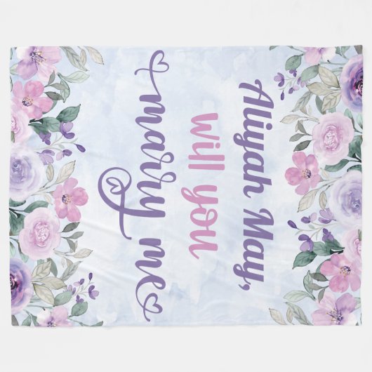 Een huwelijksvoorstel - wil je me trouwen? fleece deken (Voorkant (Horizontaal))