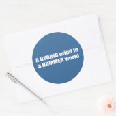 Een hybride geest in een Hummer-wereld Ronde Sticker (Envelop)