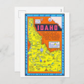 Een hysterische retro kaart van Idaho 1949 (Voorkant / Achterkant)