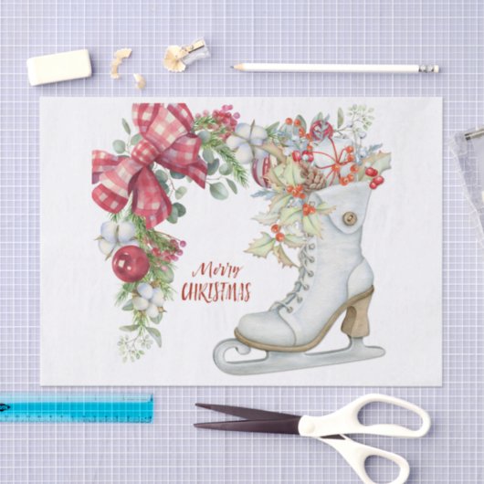 Een Ice Schaats Shoe Kerstmis Tissuepapier (Craft)