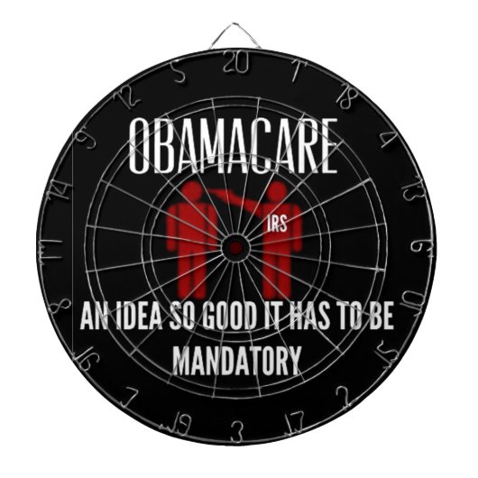 EEN IDEE ZO GOED DAT HET VERPLICHTE OBAMACARE MOES DARTBORD (Voorkant)