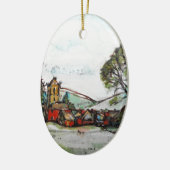 Een Idyllic British Village-schets Keramisch Ornament (Links)