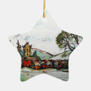 Een Idyllic British Village-schets Keramisch Ornament