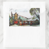 Een Idyllic British Village-schets Rechthoekige Sticker (Tas)