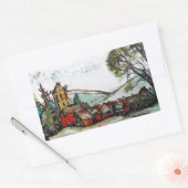 Een Idyllic British Village-schets Rechthoekige Sticker (Envelop)