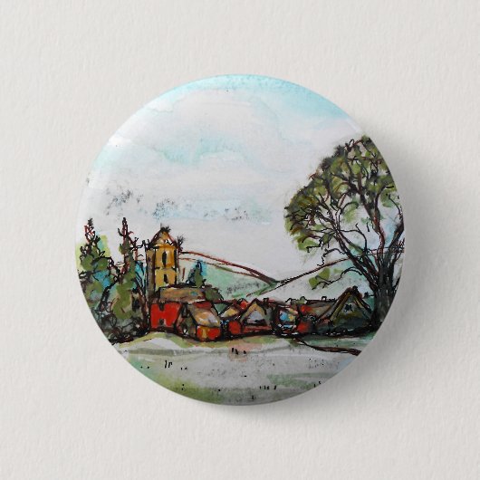 Een Idyllic British Village-schets Ronde Button 5,7 Cm (Voorkant)