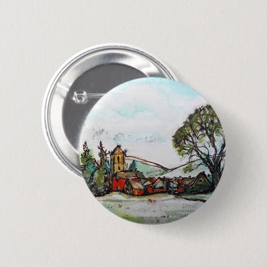 Een Idyllic British Village-schets Ronde Button 5,7 Cm (Voorkant /achterkant)