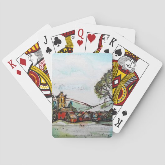 Een Idyllic British Village-schets Speelkaarten (Achterkant)