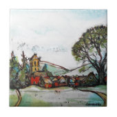 Een Idyllic British Village-schets Tegeltje (Voorkant)