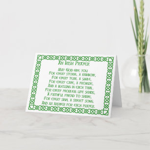 Een Iers gebed St. Patrick's day card Kaart