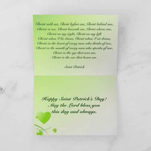 Een Iers Gebed - St Patrick's Kaart (Binnen)