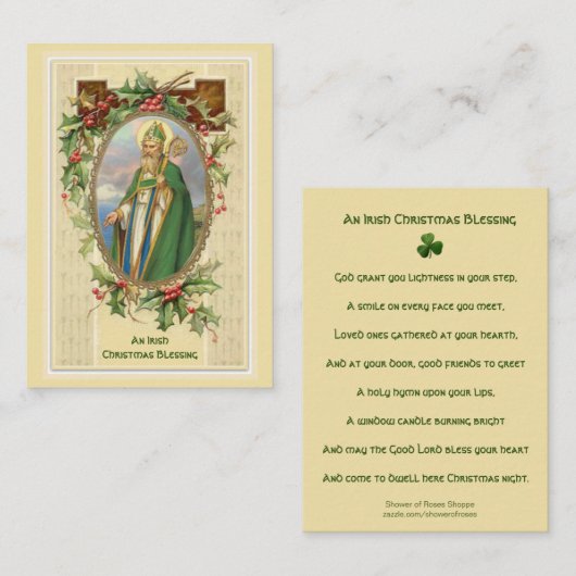 Een Iers kerstfeest dat de St. Patrick Heilige Kaa Visitekaartje (Voorkant / Achterkant)