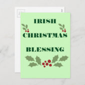 Een Iers Kerstfeest Feestdagenkaart (Voorkant / Achterkant)