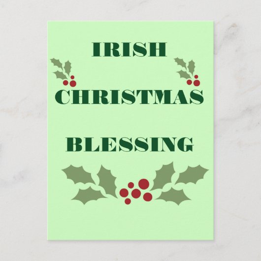 Een Iers Kerstfeest Feestdagenkaart (Voorkant)