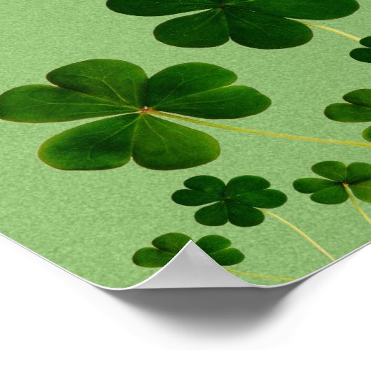Een Iers Zegen/Shamrocks Poster (Hoek)